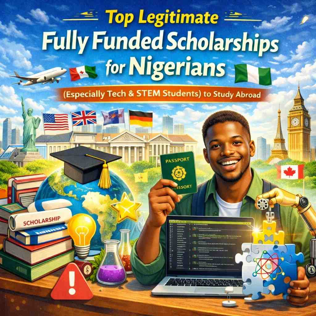 Top Legitimate Fully Funded Scholarships for Nigerians (Especially Tech & STEM Students) to Study Abroad